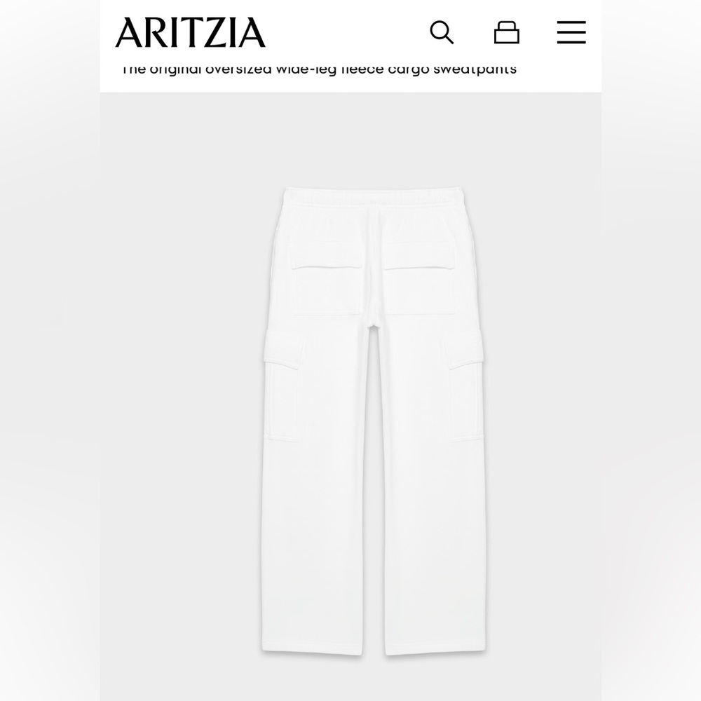 Aritzia White Wide-Leg Cargo Pants